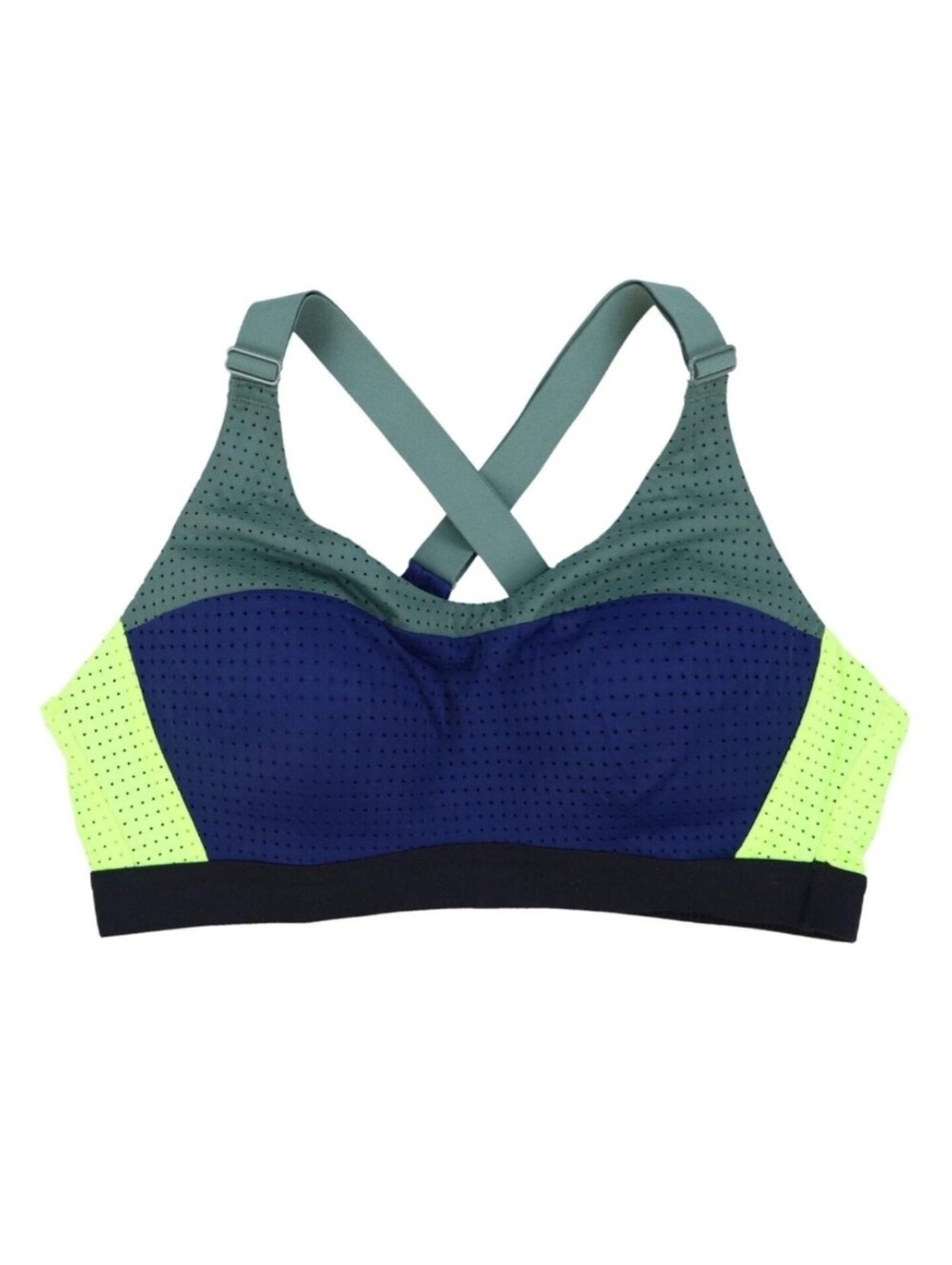32C Victoria's Secret Lightweight Colorblock Sports Bra - Blue and Green
